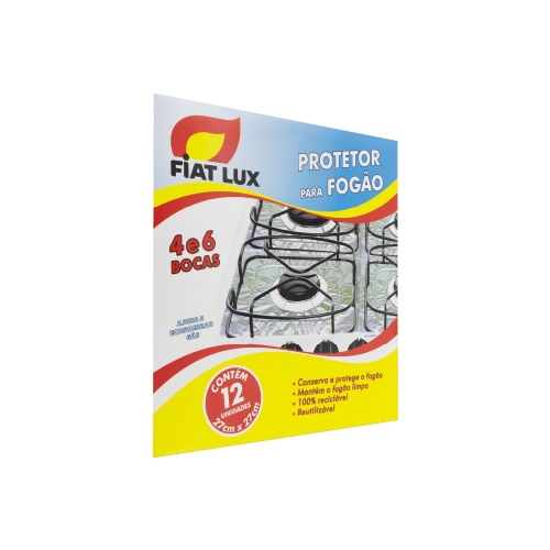 PROTETOR PARA FOGÃO FIAT LUX 4 E 6 BOCAS 27 X 27CM COM 12 UN - CAIXA COM 10 UNIDADES