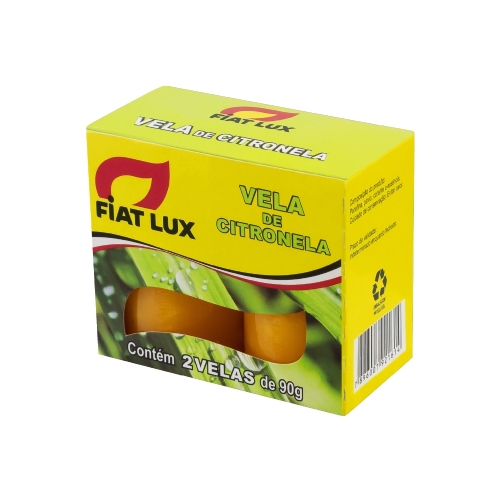 VELA DE CITRONELA DE 90g FIAT LUX CAIXA COM 2 UN - CAIXA COM 12 UNIDADES