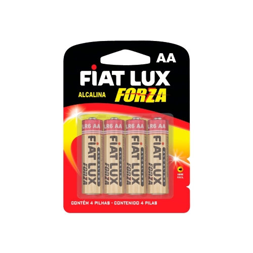 PILHA ALCALINA FIAT LUX AA (PEQUENA) - BLISTERS COM 4UN - CAIXA COM 48 UNIDADES